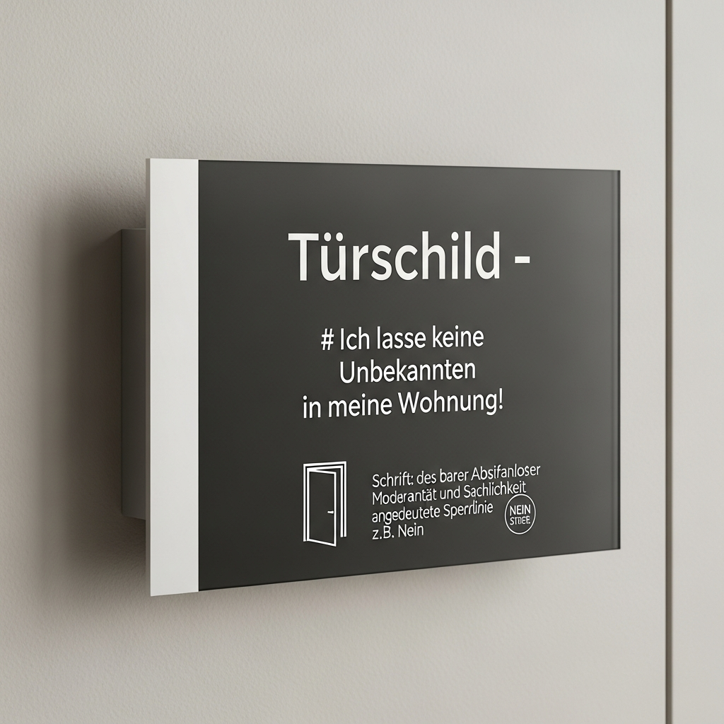 Türschild: Ich lasse keine Unbekannten in meine Wohnung!